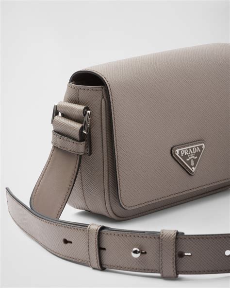 prada saffiano cuir gray|Clay Grey Saffiano Leather Shoulder Bag .